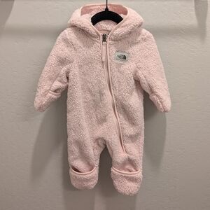The North Face Light Pink Sherpa Baby Footie